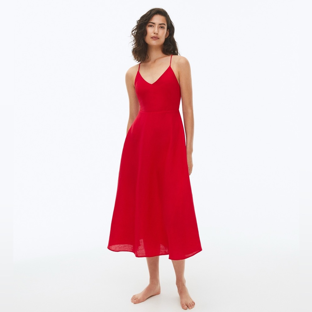 Oysho Elegant Red Maxi Dress